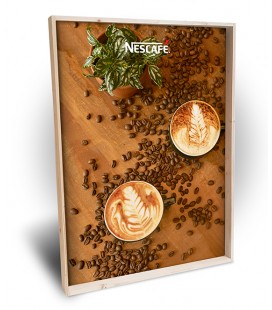 CUADRO NESCAFÉ MADERA ROBLE